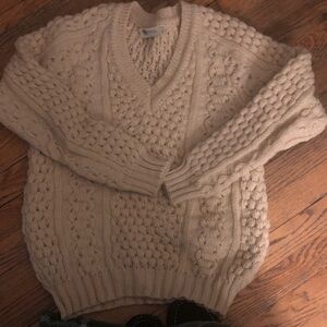 Vintage Ardara Arans Co.County Donegal, Ireland. V-Neck Sweater 100 % wool s/m